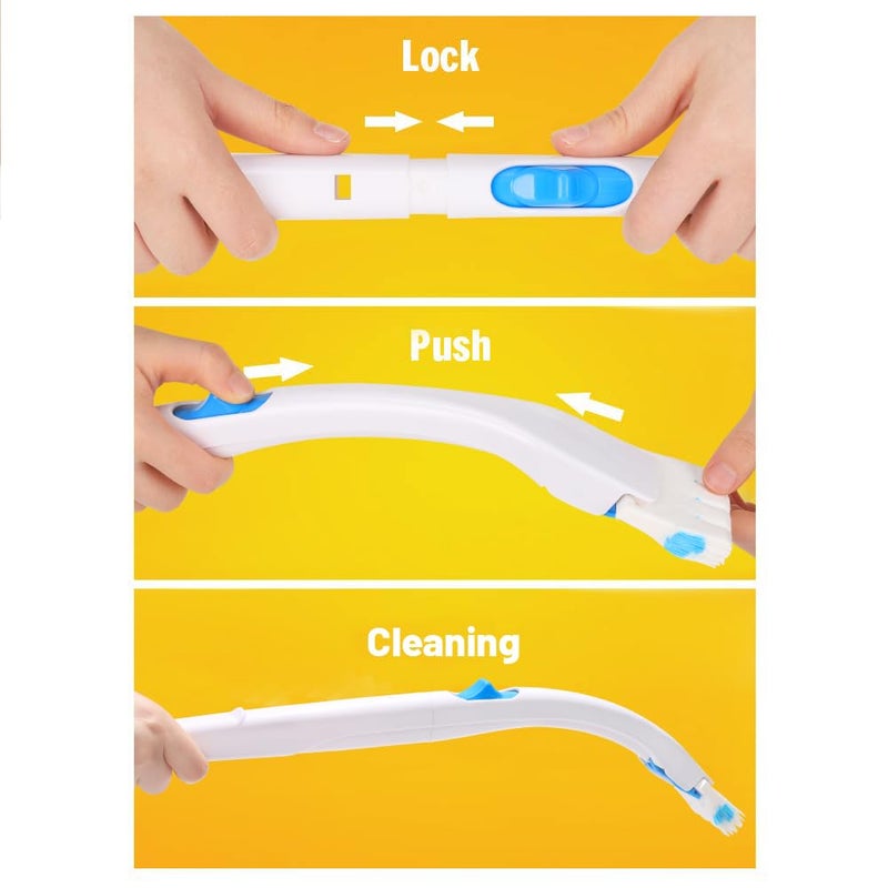Effacera Disposable Toilet Bowl Brush Holder System, Fresh Refills for Bathroom Scrubber, 1 Toilet Brush+1 Holder+1 Cleaning Glove+12 Refills - Image 3